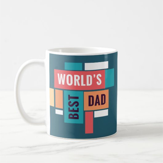World’s Best Dad Mug – Retro Style Father’s Day Gi コーヒーマグカップ (左)