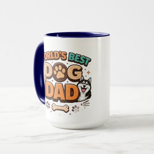 World’s Best Dog Dad | Custom Father’s Day マグカップ (正面左)