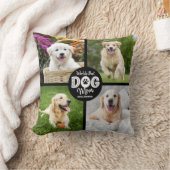 World’s Best Dog Mom Custom 4 Photo Black White クッション (ブランケット)