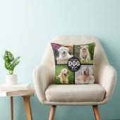 World’s Best Dog Mom Custom 4 Photo Black White クッション (椅子)