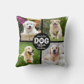 World’s Best Dog Mom Custom 4 Photo Black White クッション (裏面)