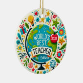 World’s Best Teacher Personalized Holiday Ornament セラミックオーナメント (右)