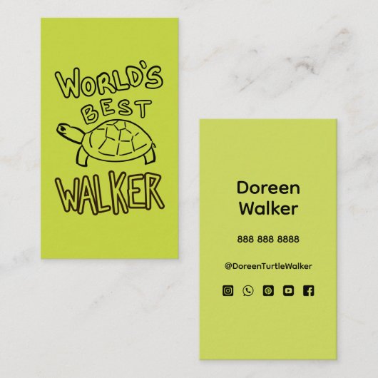 World’s Best Turtle Walker 名刺 (正面/裏面)