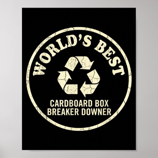 World’s Cardboard Box Breaker Funny Recycling Hero ポスター (正面)