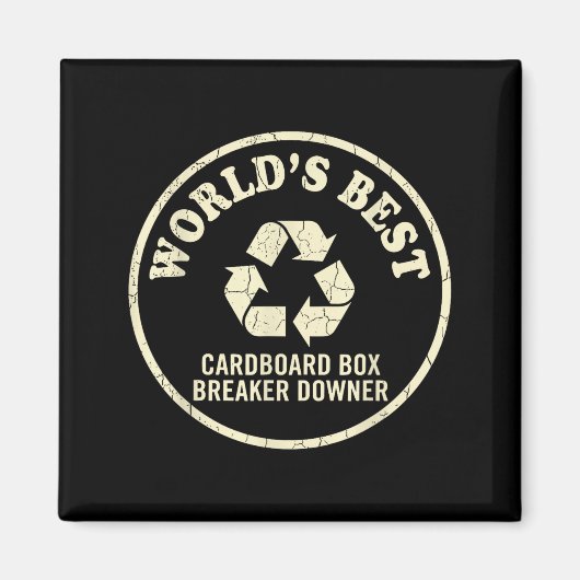 World’s Cardboard Box Breaker Funny Recycling Hero マグネット (正面)