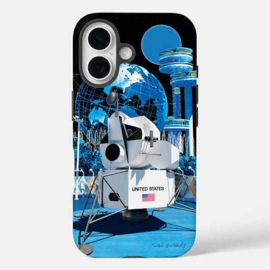 World’s Fair Lunar Module (Night): iPhone 16 Case Case-Mate iPhoneケース (裏面)