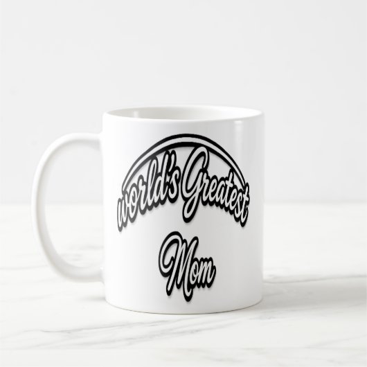 World’s Greatest Mom Elegant Cursive Design コーヒーマグカップ (左)