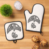 World’s Greatest Mom Elegant Cursive Design 鍋つかみ&鍋敷きセット (トップダウン)