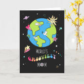 World’s Grooviest Mom Mother’s Day Card            カード (黄色い花)