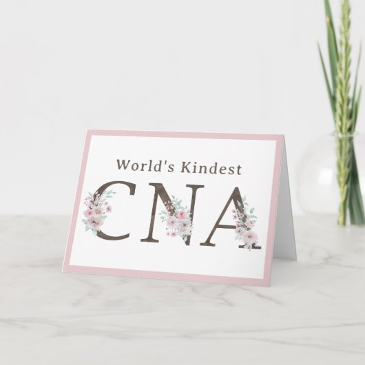 World’s Kindest CNA Floral Christmas サンキューカード (正面)
