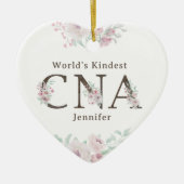 World’s Kindest CNA Floral Christmas セラミックオーナメント (正面)