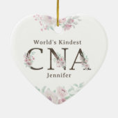World’s Kindest CNA Floral Christmas セラミックオーナメント (裏面)
