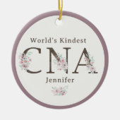 World’s Kindest CNA Floral Christmas セラミックオーナメント (正面)