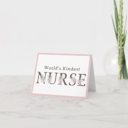 World’s Kindest  Nurse Floral Christmas サンキューカード