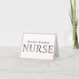 World’s Kindest  Nurse Floral Christmas サンキューカード