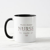 World’s Kindest  Nurse Floral Christmas マグカップ (左)