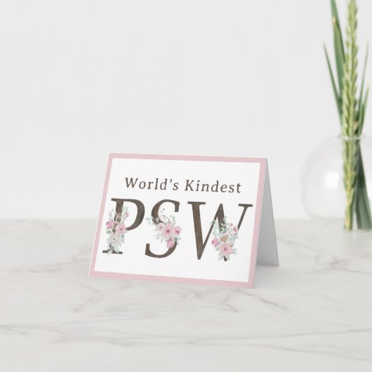 World’s Kindest  PSW Floral Christmas サンキューカード (正面)