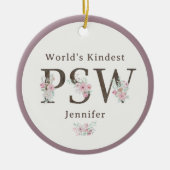 World’s Kindest  PSW Floral Christmas セラミックオーナメント (正面)