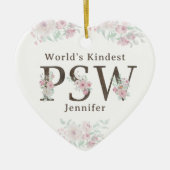 World’s Kindest PSW Floral Christmas セラミックオーナメント (正面)
