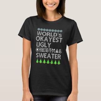 World S Okayest醜いクリスマスセーターのためのママパパ Tシャツ