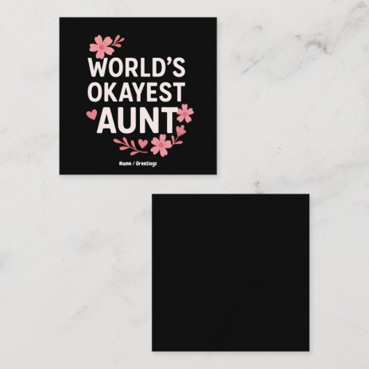 World’s Okayest Aunt Funny Mother’s Day Gift  スクエア名刺 (正面/裏面)