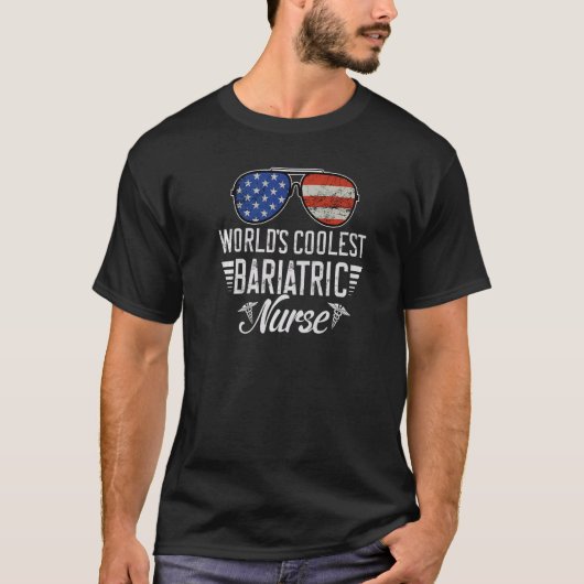 World´s Okayest Bariatric Nurse American Flag Patr Tシャツ (正面)