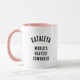 World’s Okayest Coworker Funny Custom Text Mug マグカップ