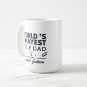 World’s Okayest Golf Dad Custom Name Design コーヒーマグカップ (正面左)