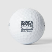 World’s Okayest Golf Dad Custom Name Design ゴルフボール (正面)