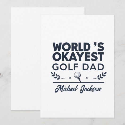 World’s Okayest Golf Dad Custom Name Design シーズンカード (正面/裏面)