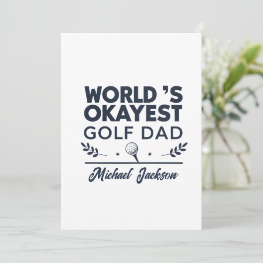 World’s Okayest Golf Dad Custom Name Design シーズンカード (スタンド正面)