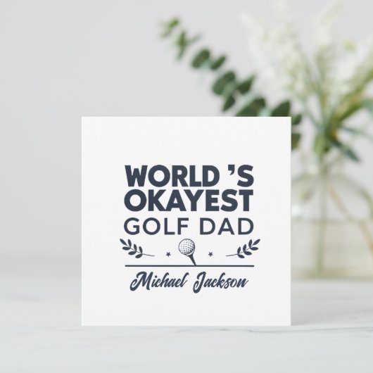 World’s Okayest Golf Dad Custom Name Design シーズンカード (スタンド正面)