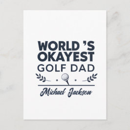 World’s Okayest Golf Dad Custom Name Design シーズンポストカード
