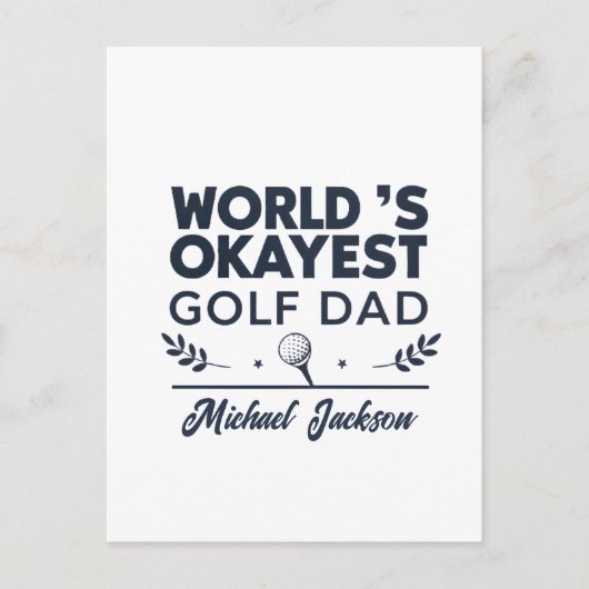 World’s Okayest Golf Dad Custom Name Design シーズンポストカード (正面)