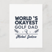 World’s Okayest Golf Dad Custom Name Design ポストカード (正面)