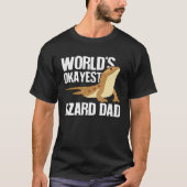 World s Okayest Lizard Dad  Pet Bearded Dragon Rep Tシャツ (正面)