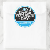 World Sketchnote Dayスタンプ ラウンドシール (バッグ)