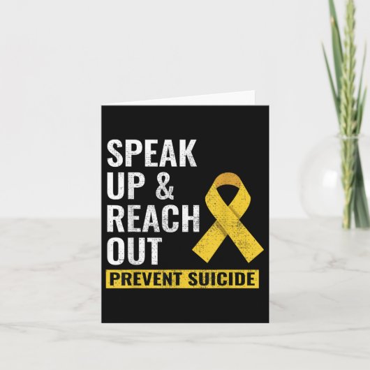 World Suicide Prevention Awareness Day Yellow Ribb カード (正面)