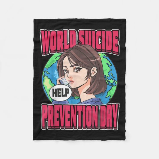 World Suicide Prevention Day Awareness September 1 フリースブランケット (正面)