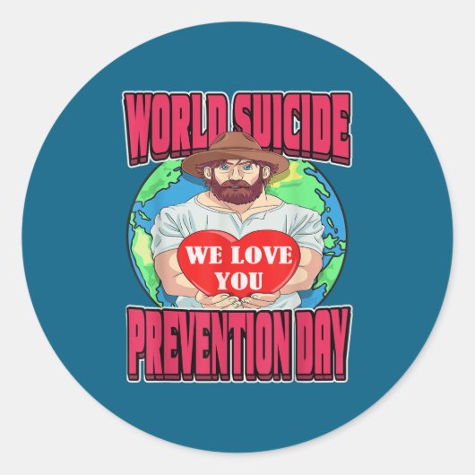 World Suicide Prevention Day Motivational Dad Sept ラウンドシール (正面)
