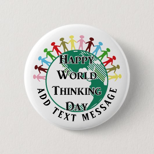 World Thinking Day Pinback Button 缶バッジ (正面)