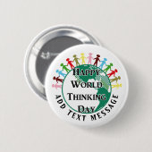 World Thinking Day Pinback Button 缶バッジ (正面&裏面)