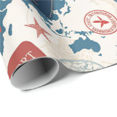 World Travel Map Pattern ラッピングペーパー (ロールコーナー)