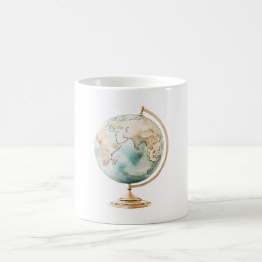 World Travel Places Globe コーヒーマグカップ (中央)