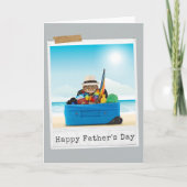 World Traveller Cat Happy Father's Day Card カード (正面)