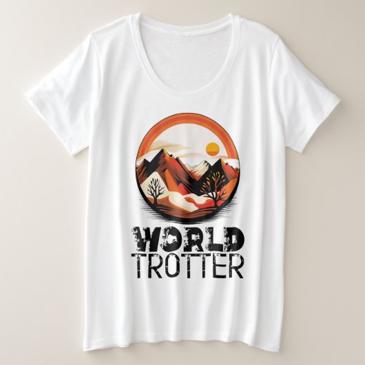 World Trotter - Aventura en el Horizonte プラスサイズTシャツ (デザイン正面)