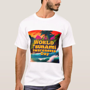 World Tsunami認識度デイトロピカルTシャツ Tシャツ