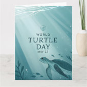 World Turtle Day Underwater Sea Turtle Art カード (正面)