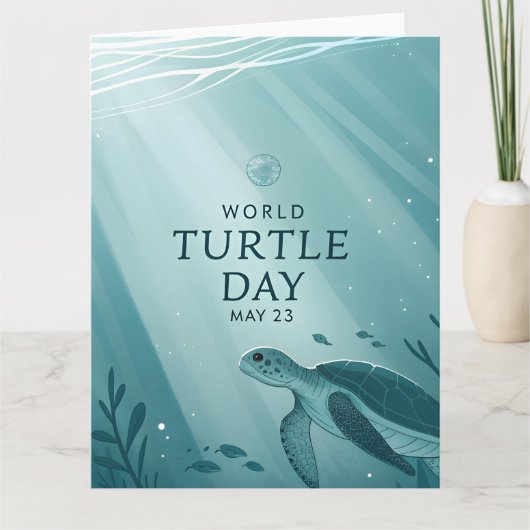 World Turtle Day Underwater Sea Turtle Art カード (正面)