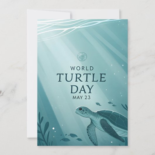World Turtle Day Underwater Sea Turtle Art シーズンカード (正面)